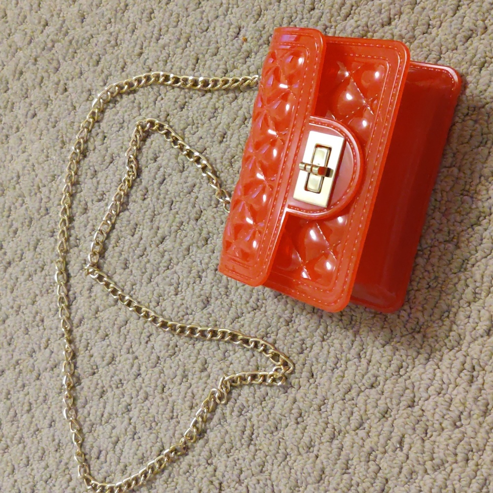 Mini Jelly crossbody purse in Red